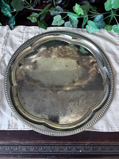 Vintage silverplate serving tray 14"