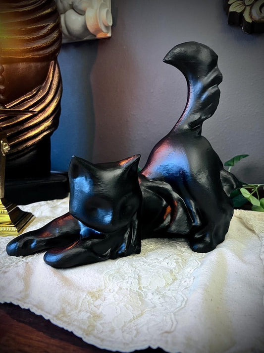 Gothic Decor Ghost Cat Statue