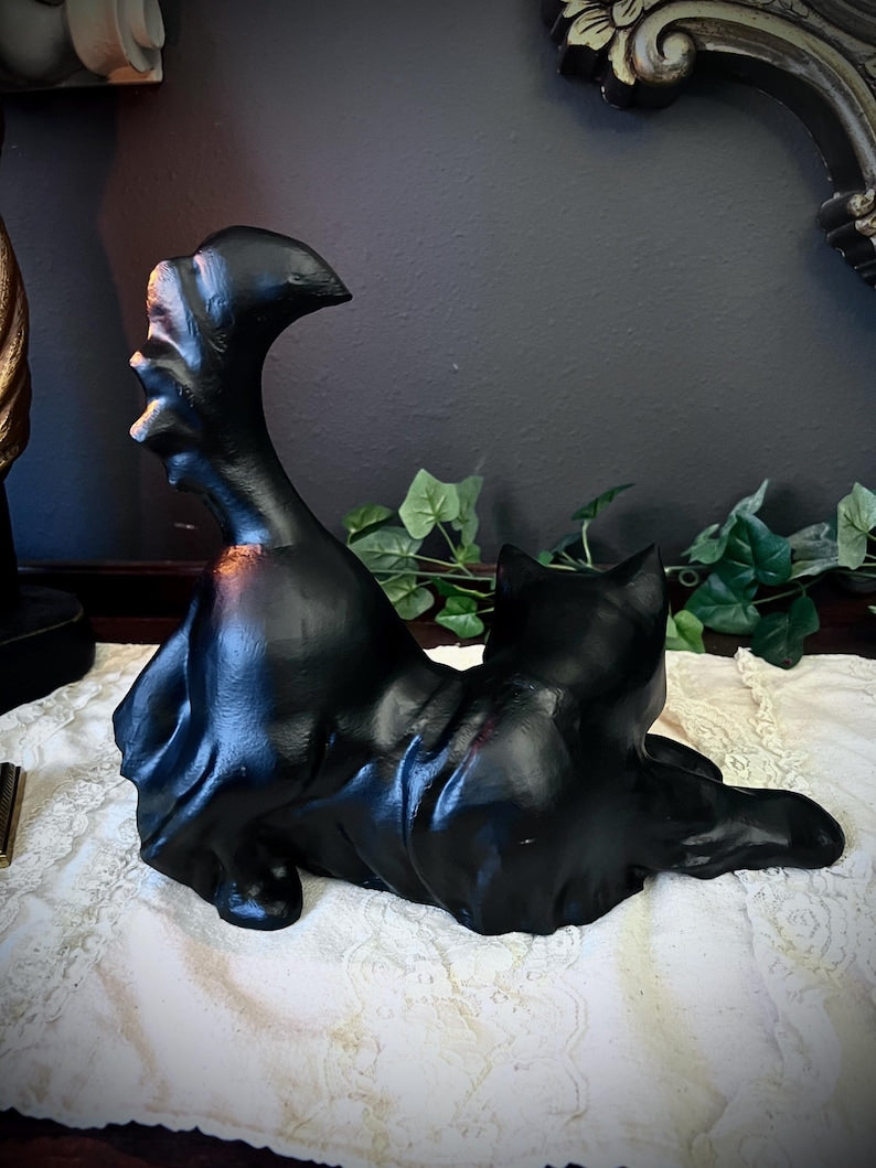 Gothic Decor Ghost Cat Statue