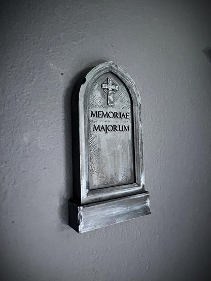 Gothic "Memoriae Majorum" Tombstone Wall Hanging