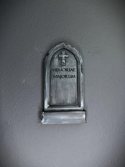 Gothic "Memoriae Majorum" Tombstone Wall Hanging