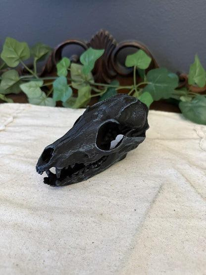 Black Gothic Fox Skull Replica decor