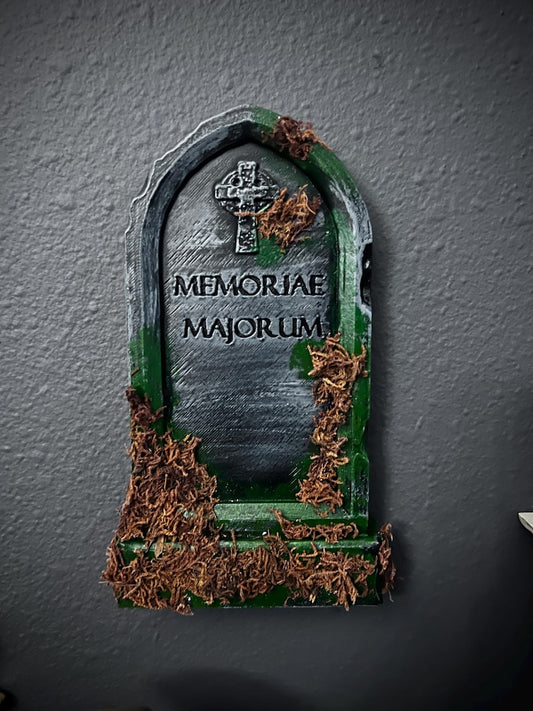 Gothic "Memoriae Majorum" Tombstone Wall Hanging