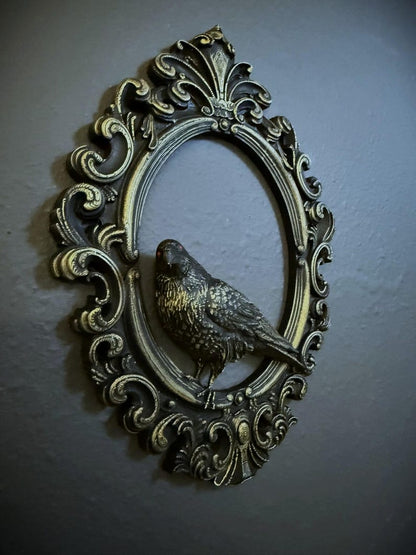 Gothic Framed Raven Wall Decor