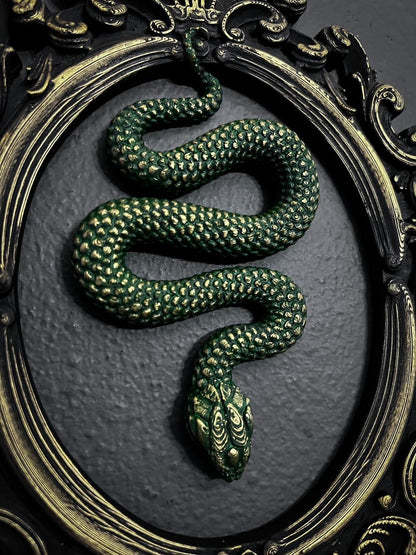 Gothic Framed Hanging Snake Wall Decor