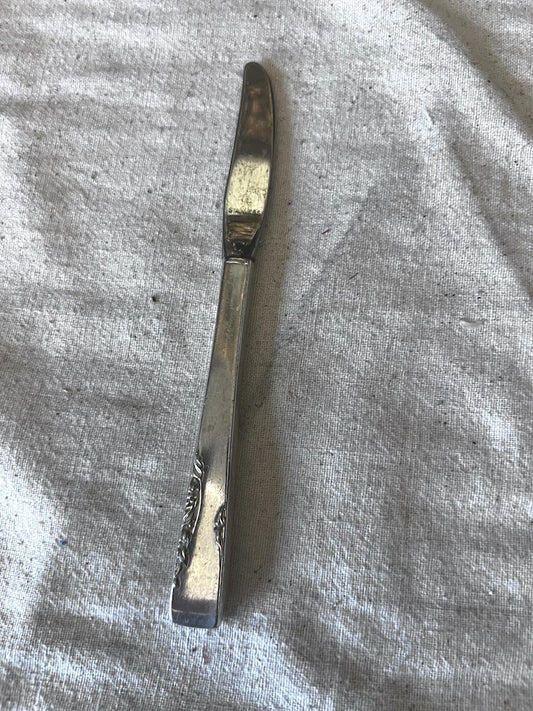 Vintage Stainless and silverplate ornate butter knife