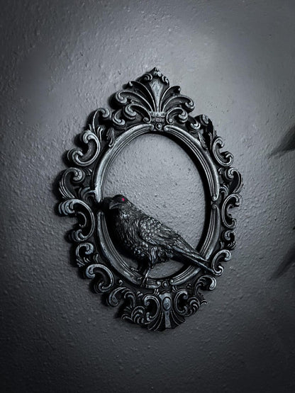 Gothic Framed Raven Wall Decor