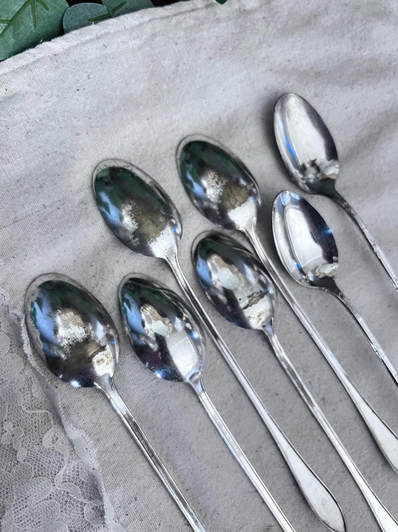 Vintage New England Silver Plate Spoons 8" Set Of 6