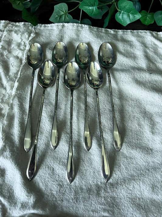 Vintage New England Silver Plate Spoons 8" Set Of 6