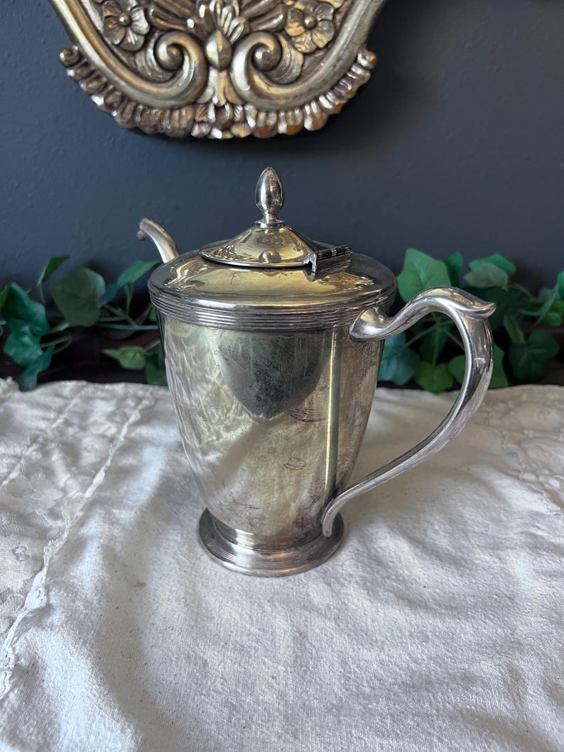 Vintage, Oneida Community Silver Plate pot pitcher. 8"