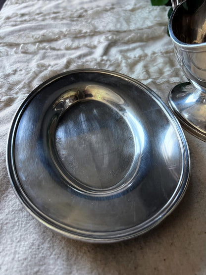 Meridian SRCO International Silver Co. Silver plate gravy boat with saucer #35