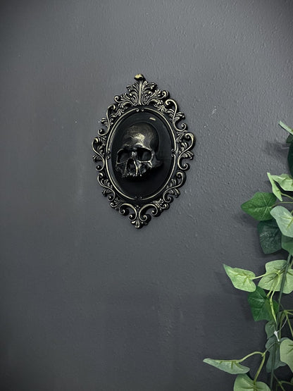 Gothic Framed Skull Wall Decor