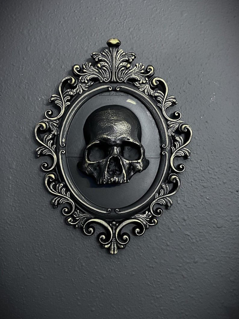 Gothic Framed Skull Wall Decor
