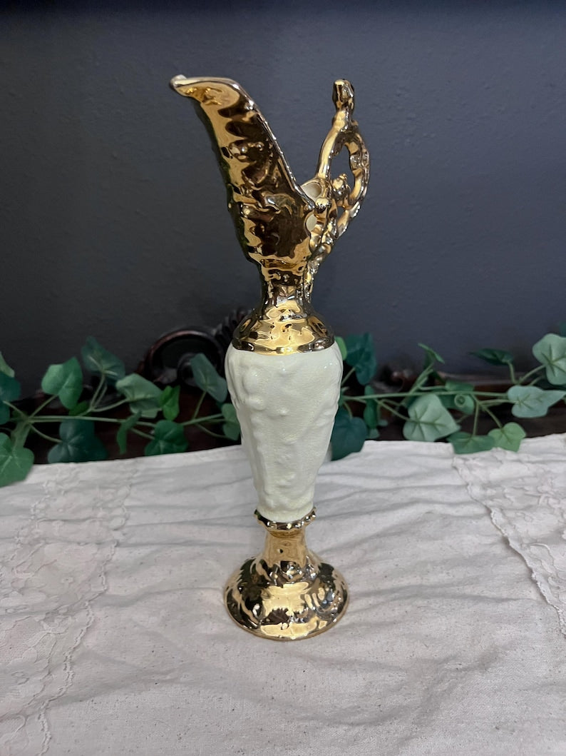 Vintage Japanese, Cream & Gold Mantel Ewer