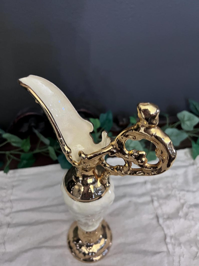 Vintage Japanese, Cream & Gold Mantel Ewer