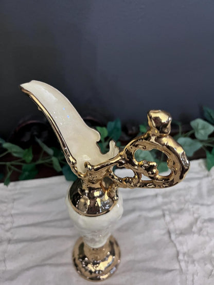 Vintage Japanese, Cream & Gold Mantel Ewer