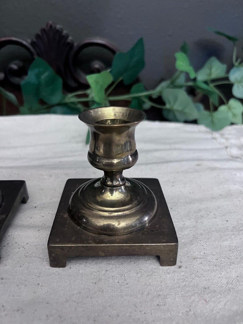 Vintage Made in England Set of Silver Plated Weighted Candle Holders