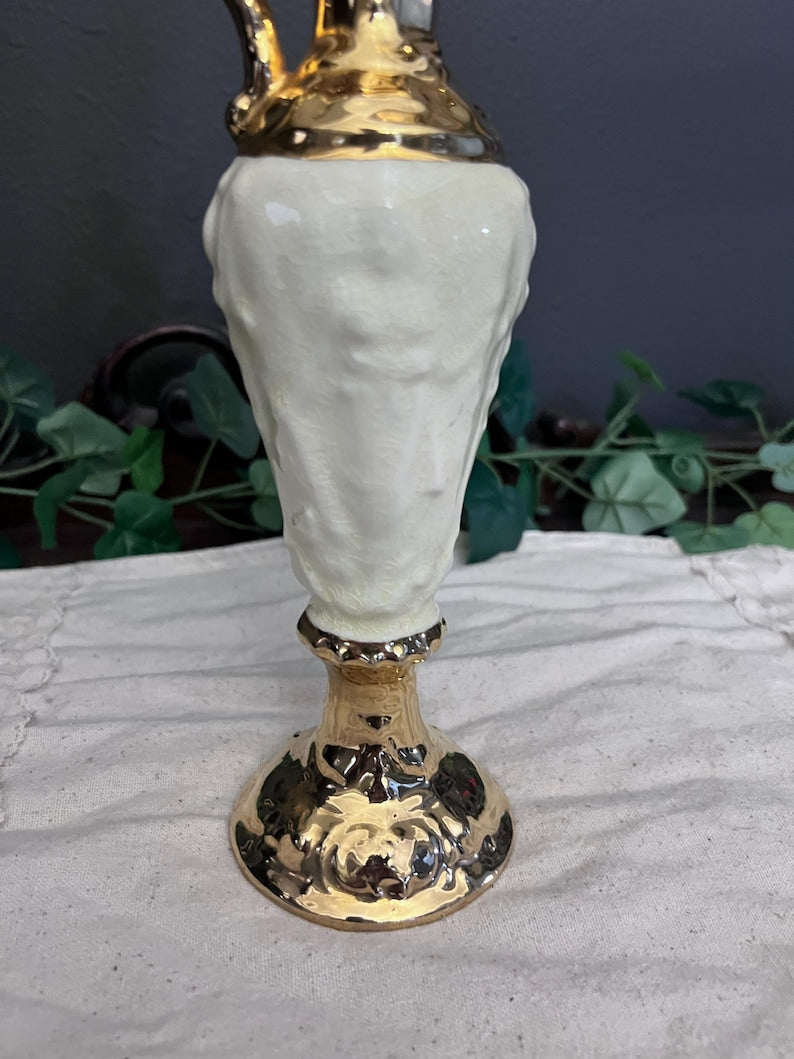 Vintage Japanese, Cream & Gold Mantel Ewer