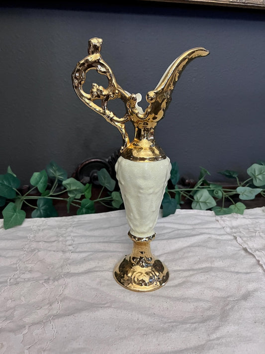 Vintage Japanese, Cream & Gold Mantel Ewer
