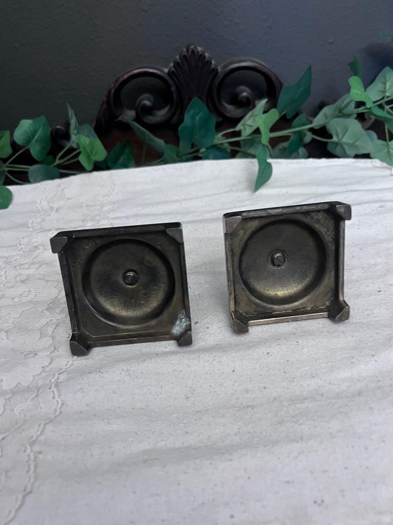 Vintage Made in England Set of Silver Plated Weighted Candle Holders