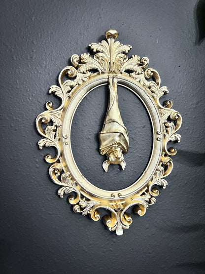 Gothic Framed Hanging Bat Wall Decor