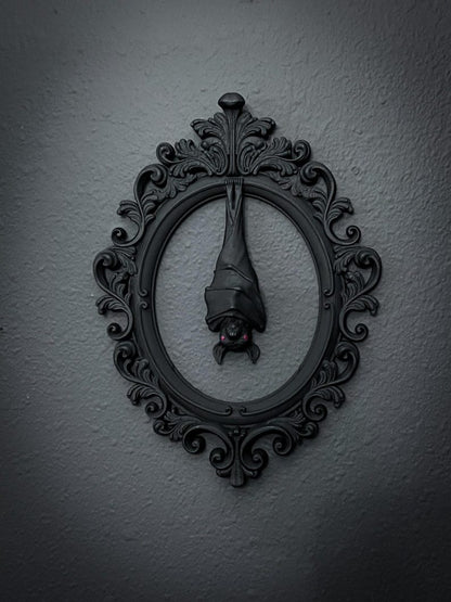 Gothic Framed Hanging Bat Wall Decor