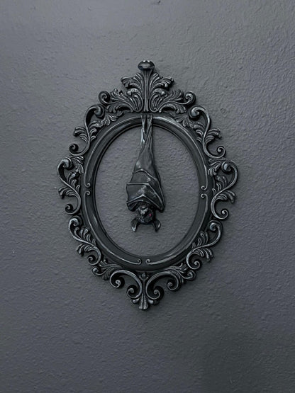 Gothic Framed Hanging Bat Wall Decor