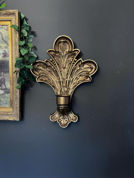 Vintage Gothic Homco Filigree Wall Taper Candle Holder Decor