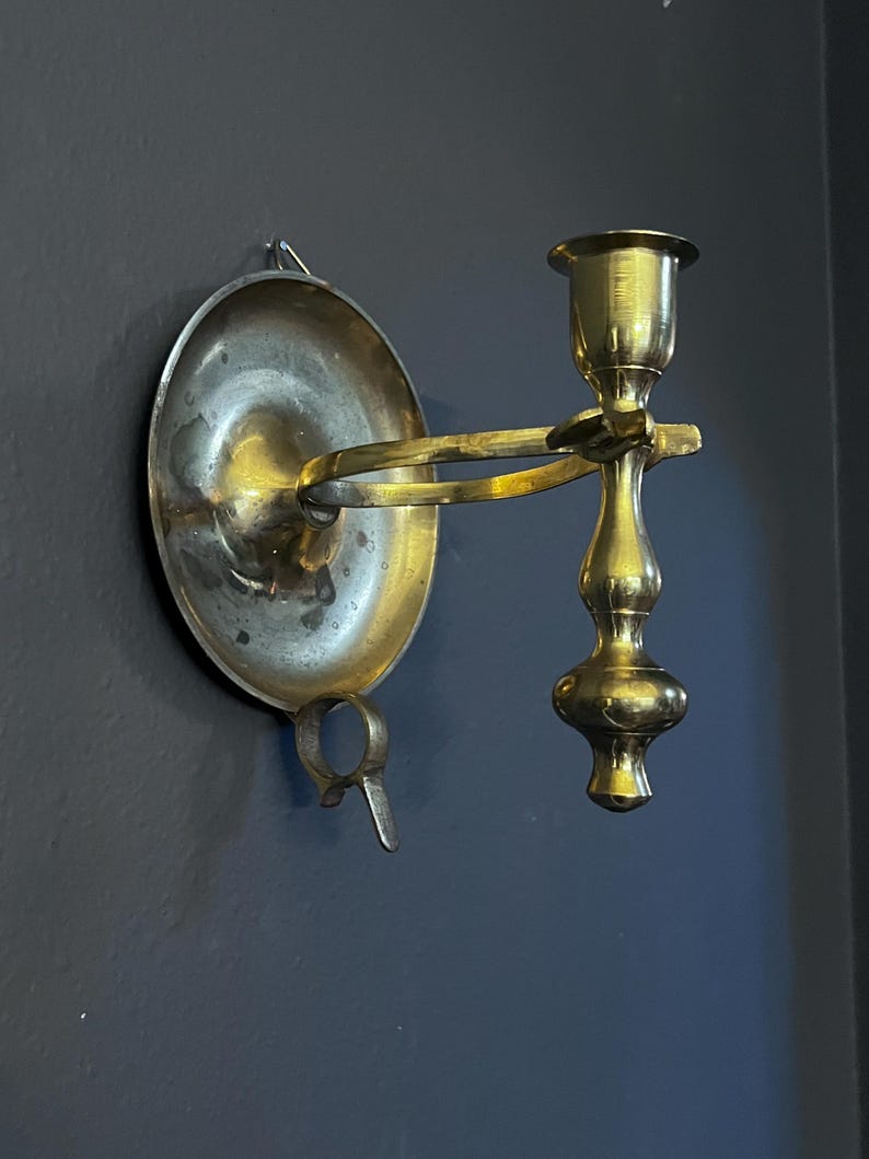 Vintage Swinging Brass Table Top & Hanging Candle Holder