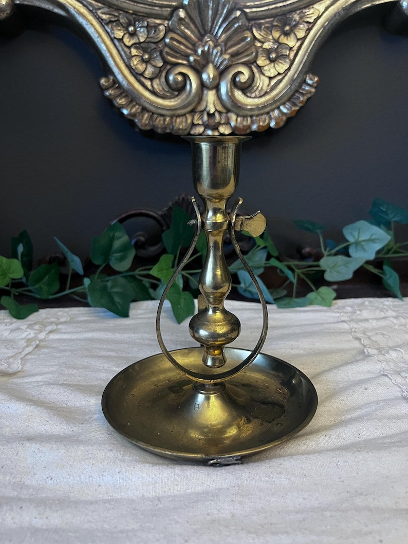 Vintage Swinging Brass Table Top & Hanging Candle Holder