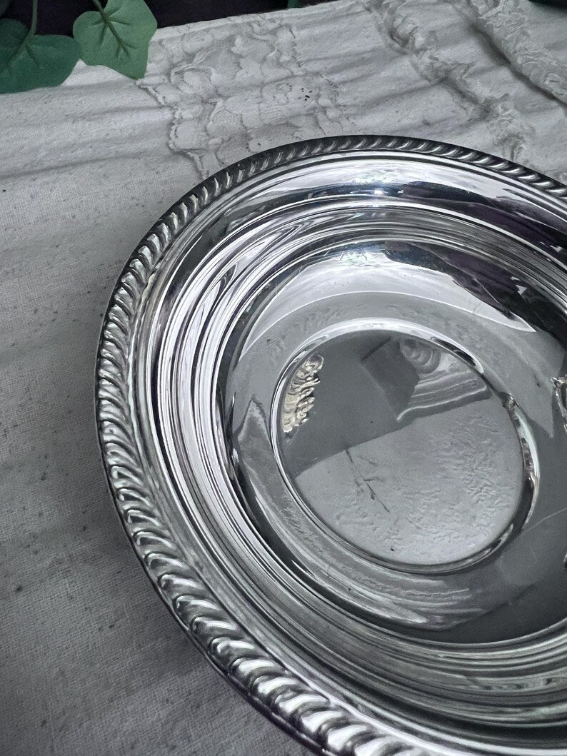 Vintage Silver Plate Serving Candy Bowl 6"