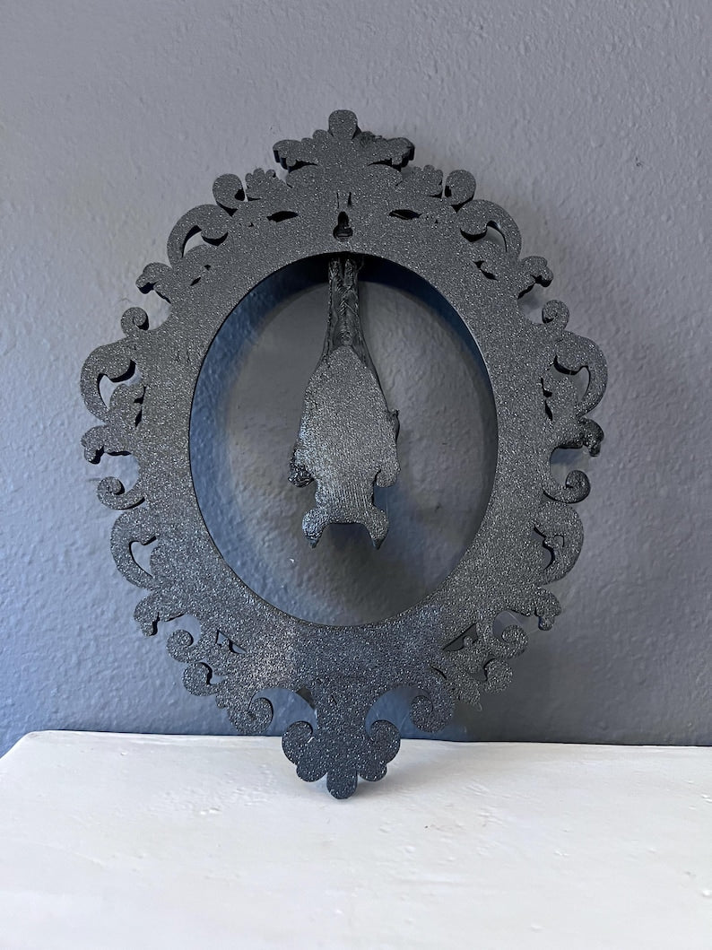 CLEARANCED Gothic Framed Hanging Bat Wall Decor