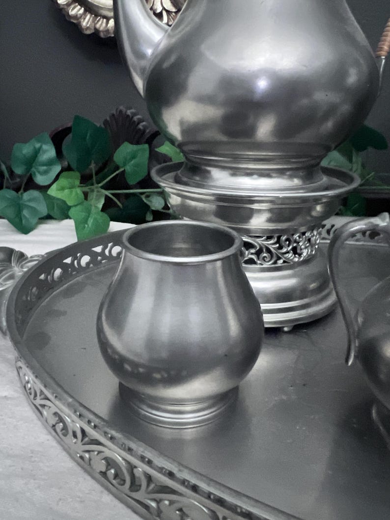 Vintage 7 piece Pewter Tea Set with tray, made in Holland by Sevst